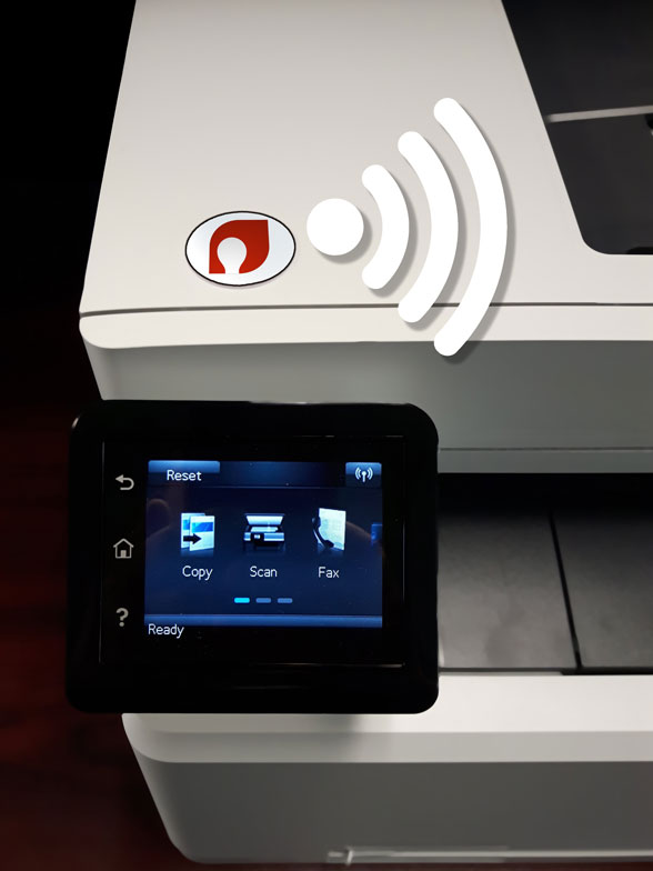 Fivel-NFC-tag-on-printer-white-signal